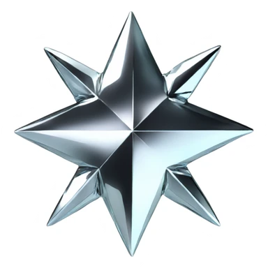 black diamond shiny chrome four-point star diamond sticker