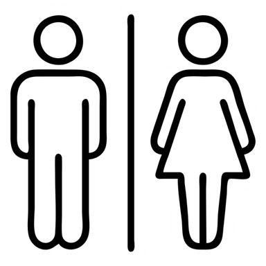 wc sign man & lady sticker