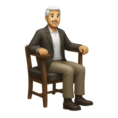 A man with a chair  sticker