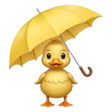 baby Duck holding white umbrella sticker