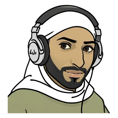 Arab with headphones  sticker