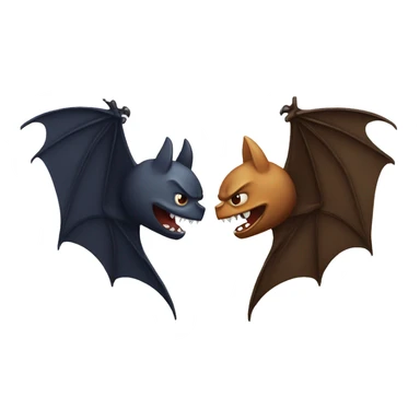 two fighting angry bats facing each other sticker