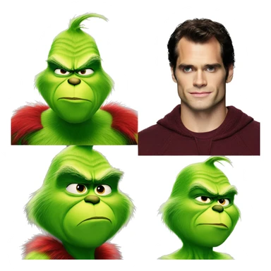 henry cavill as grinch sticker