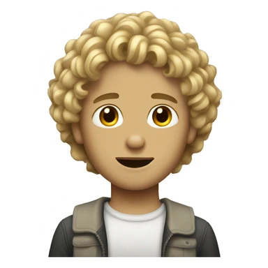 A boy with curly dirty blonde hair sticker