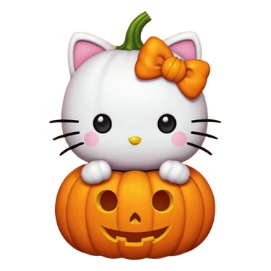 halloween version of hello kitty with pumpkin sticker