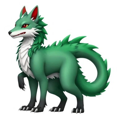 Kawaii Cute Edgy Black Green Red ethereal Fionbri-Vernid-Sergal full body sticker