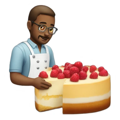 Preparing cheescake sticker