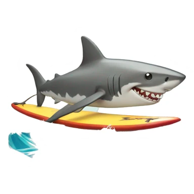 shark with a surfboard  sticker