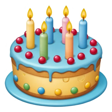 pastel de cumpleaños con colores vivos sticker