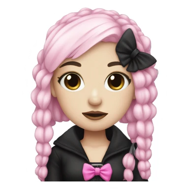 goth girl with pink bow sticker