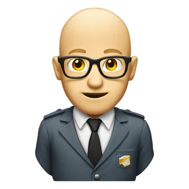 bald blond crazy nerd sticker