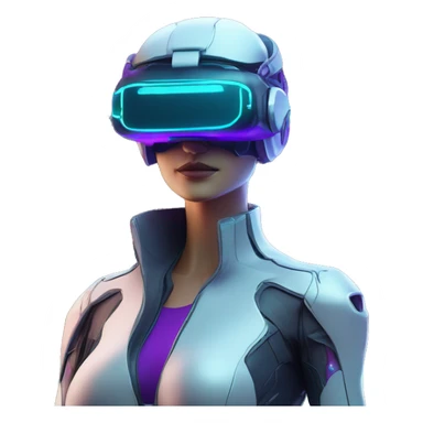 Secret humanoid agent in a futuristic hat with in Apple VR goggles headset code display on the goggles , cyberpunk, cyan and purple colors, only upper body portrait, front facing the camera  sticker