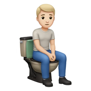Man about to sit on toilet sticker