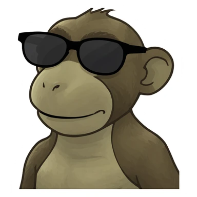 Monkey with sunglasses sticker