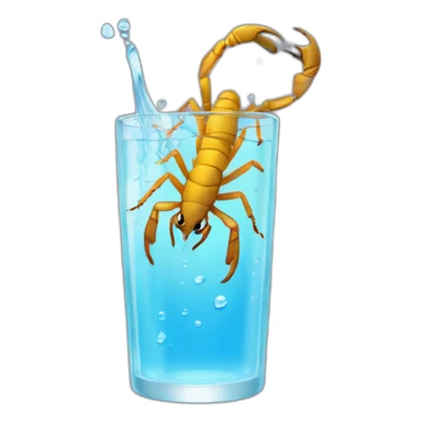 scorpion insect bigs in a glass of water sticker