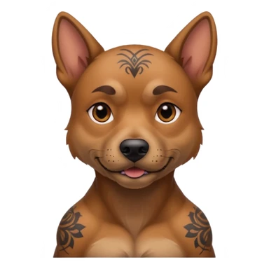 dog with lot of tattoos sticker