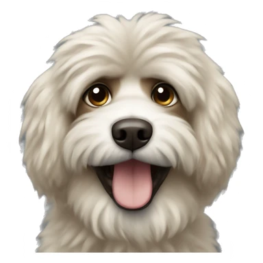 Fluffy Dog all dark cream sticker