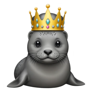 seal wearing a crown sticker