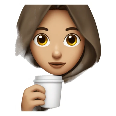 brunette girl holding a coffee, curled up in a blanket sticker