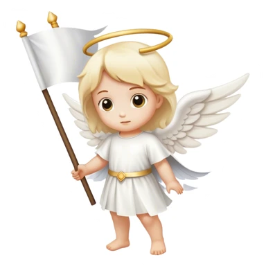 little angel with a white flag  sticker