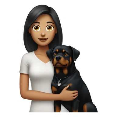 Brunette girl with rottweiler sticker