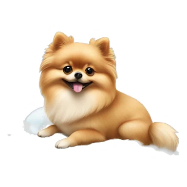 Pomeranian sitting on cloud sticker