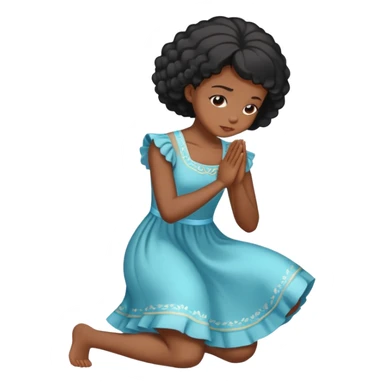 Black girl bowing sticker