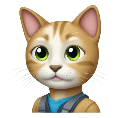 Cat with a job sticker