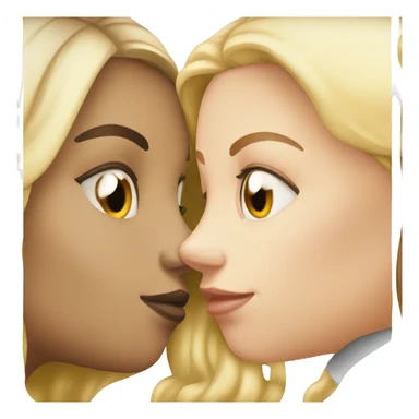 two white girls kissing brunette and blonde sticker