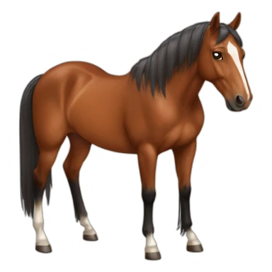 chestnut horse without list sticker