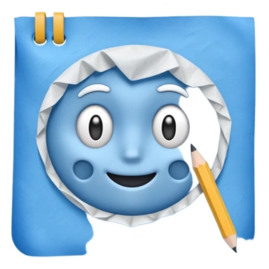 draft on blue paper sticker