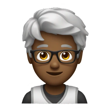 Square 3 piece specs boy sticker