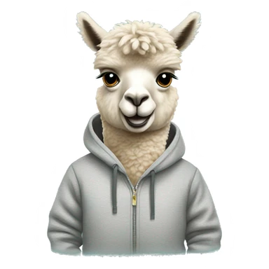 Alpaca wearing Sweatshirt  sticker