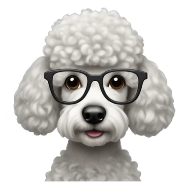 poodle wear glasses sticker
