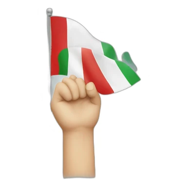 White Hand holding italian flag sticker