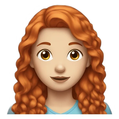 Girl with horse red hair and blue eyes sticker