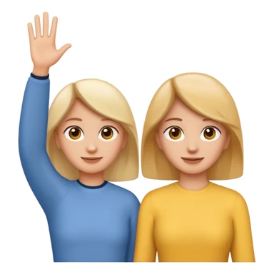 two people seen from behind waving goodbye emoji style sticker