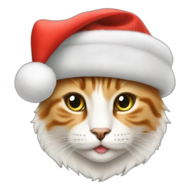 a beautiful cat in Santa's hat sticker