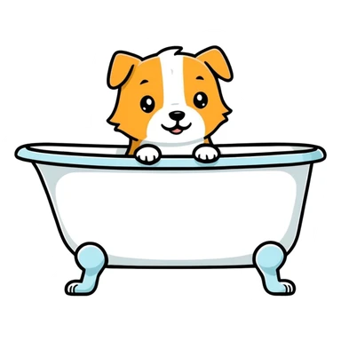 Hund in der Badewanne sticker