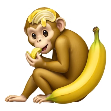 Monkey eating a banana sticker