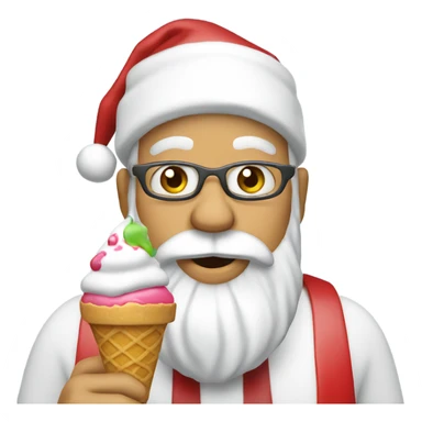 Santa with ice cream  sticker