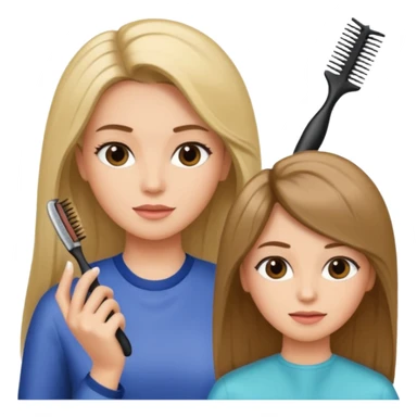 mujer peinandose en la peluqueria sticker