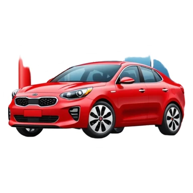 red kia car with car wash shop sticker
