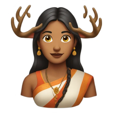 indian woman with antlers sticker