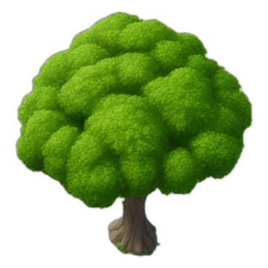 Tree as seen from the sky, looked down from the top, simplified and photorrealistic sticker