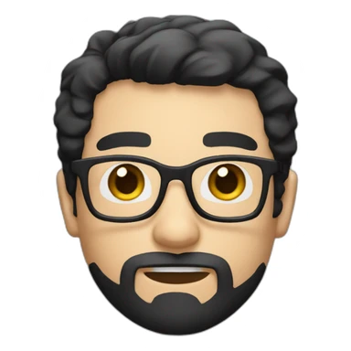 short beard man glasses nerd pixel with black hair and short head hair sticker