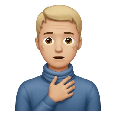 Guy holding his neck like chocking sticker