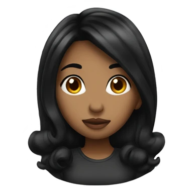 black hair Girl kiss sticker