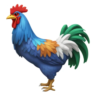 GALLO SONRIENTE CON COLORIDO sticker