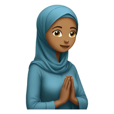 A hijabi praying sticker